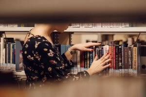 Books, Library, School, Woman