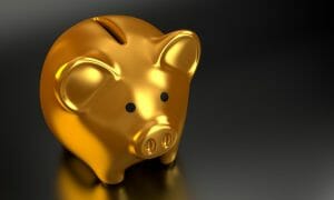 Piggybank, Gold, Money