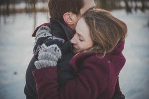 Hug, Couple, Winter