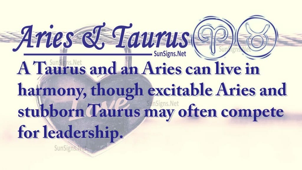 Aries Taurus Partners For Life, In Love or Hate, Compatibility and Sex