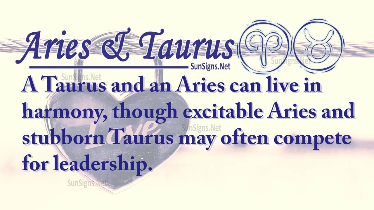 Aries Taurus Partners For Life, In Love or Hate, Compatibility and Sex