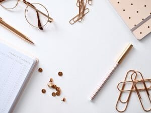 rose-gold, office supplies