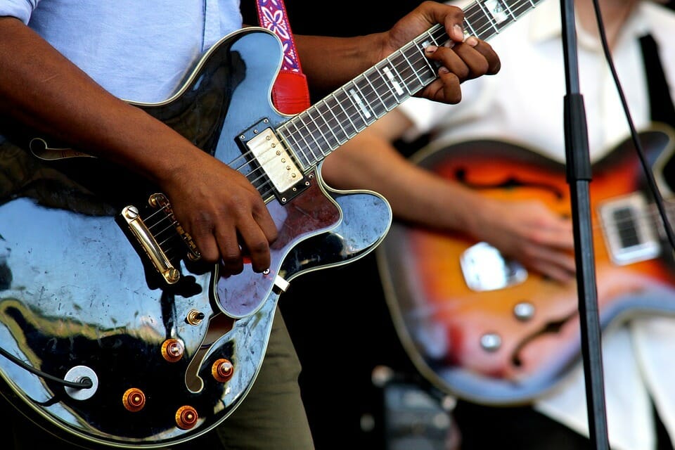 guitars, friends, band