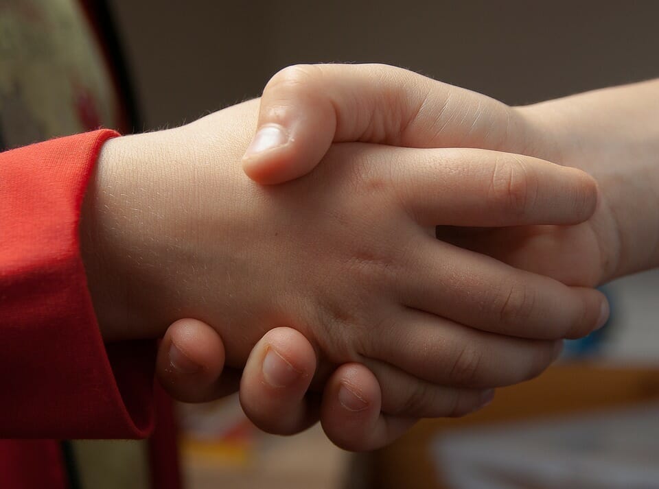 Handshake, children