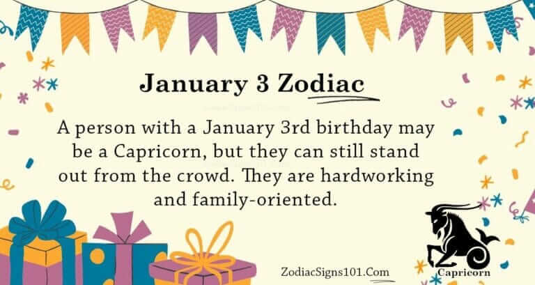 January 3 Zodiac