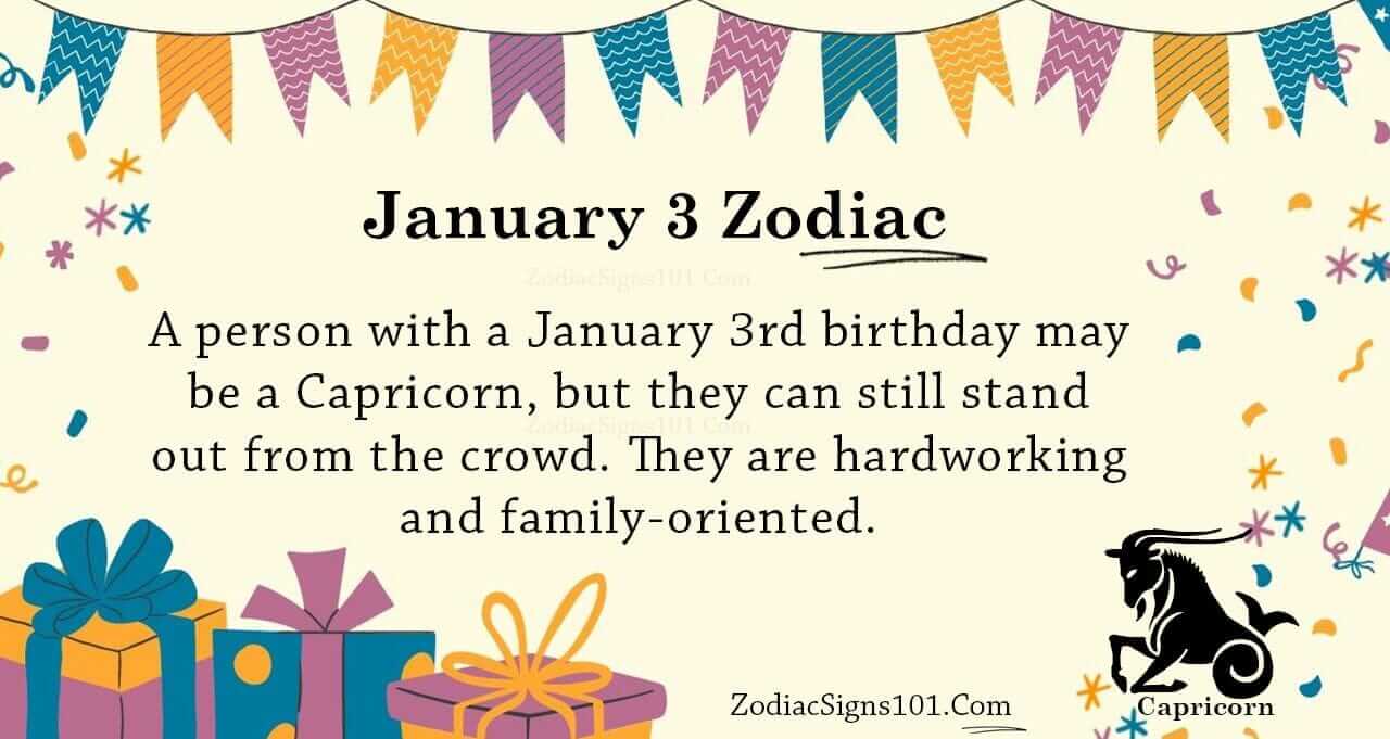 January 3 Zodiac