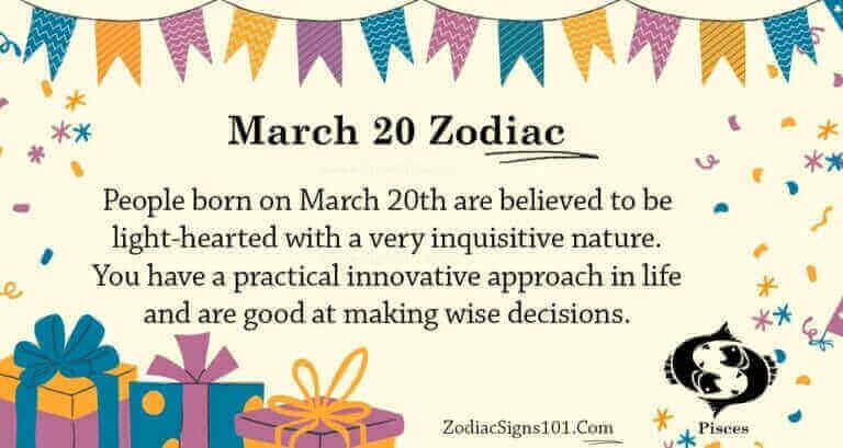 March 20 Zodiac