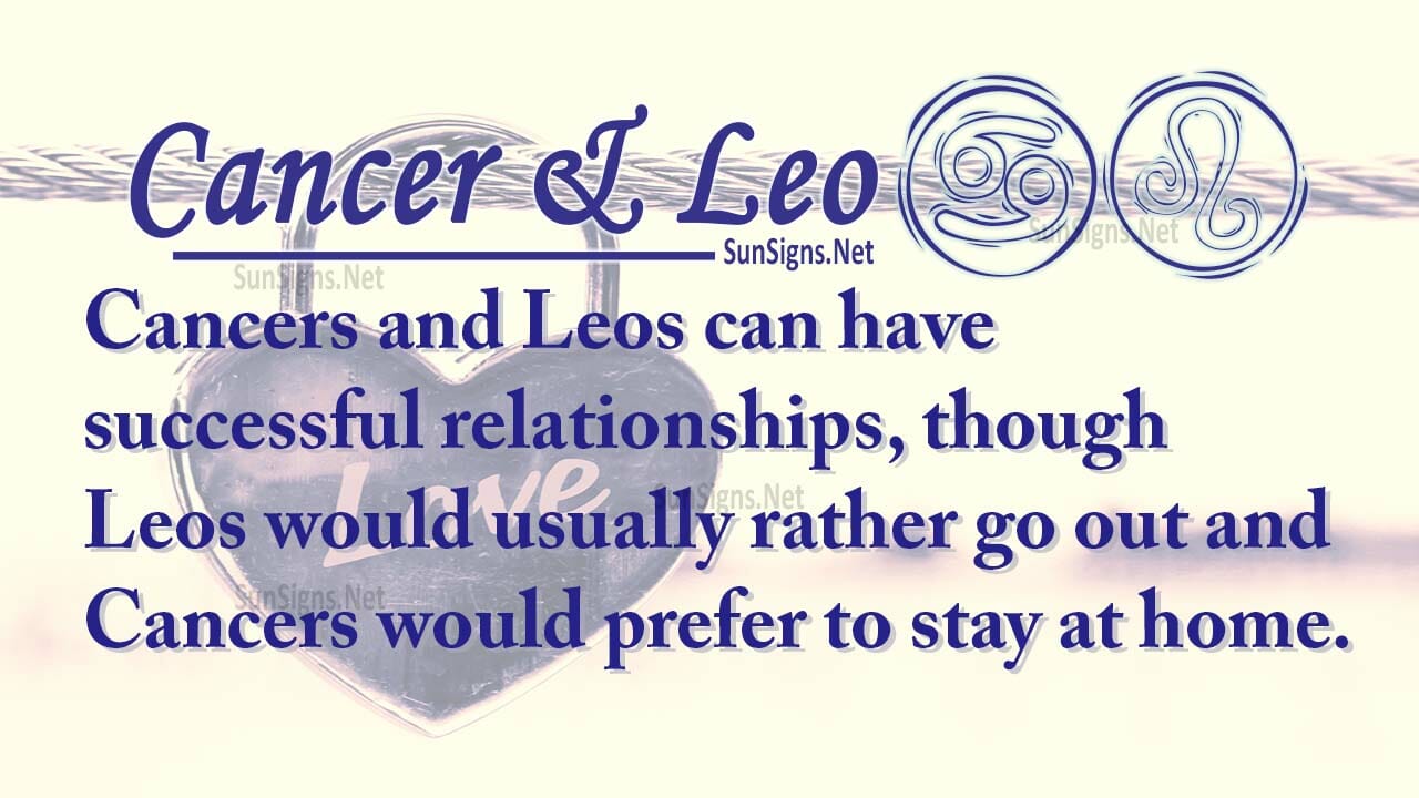 Leo compatible con cancer