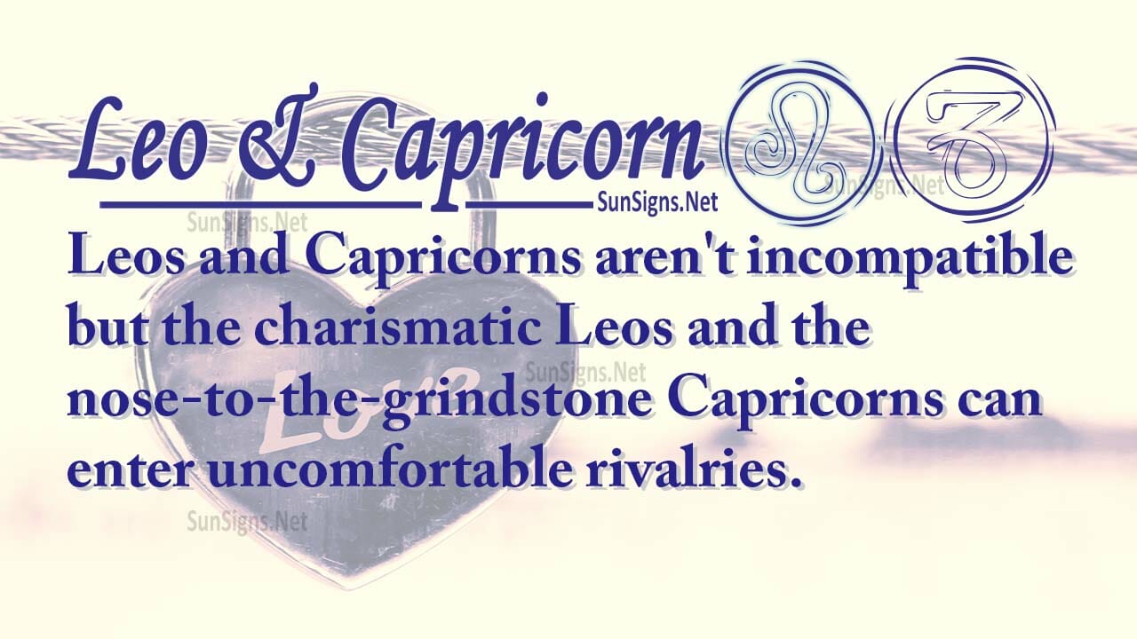 Leo Capricorn Love Compatibility - Zodiac Signs 101 Western Zodiac