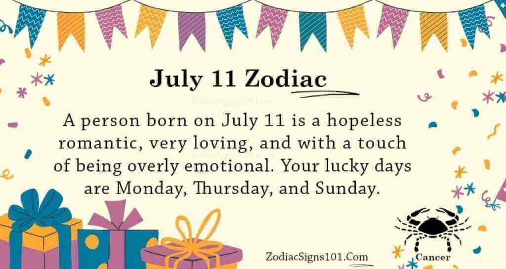 July 11 Zodiac is Cancer, Birthdays and Horoscope ZodiacSigns101