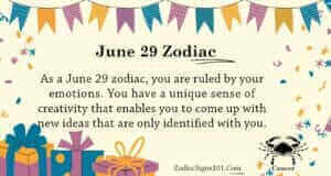 June 29 Zodiac is Cancer, Birthdays and Horoscope - ZodiacSigns101