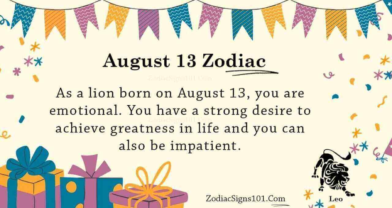 August 13 Zodiac