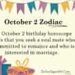 October 2 Zodiac